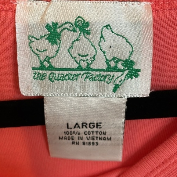 The Quaker Factory Vintage 90's Women's Pink sequin summer 100% cotton sz L - Picture 3 of 6